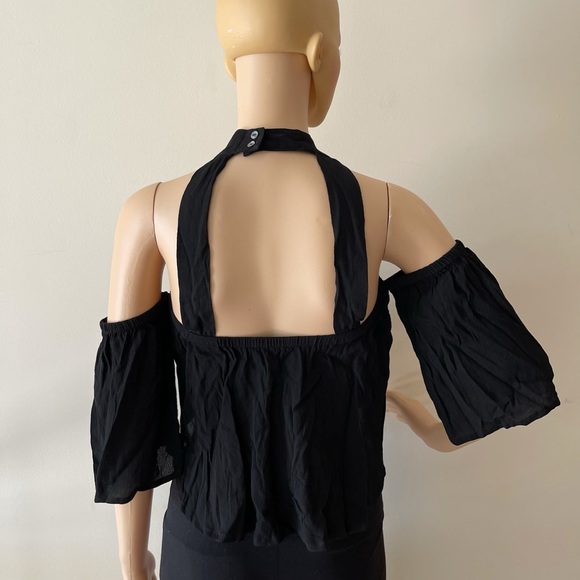 Black Off Shoulder Collar Top - Picture 8 of 12